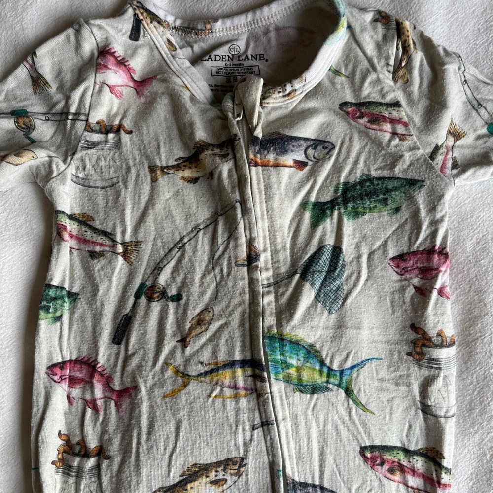 Caden Lane Fish Bamboo Pajama 0-3 Months
